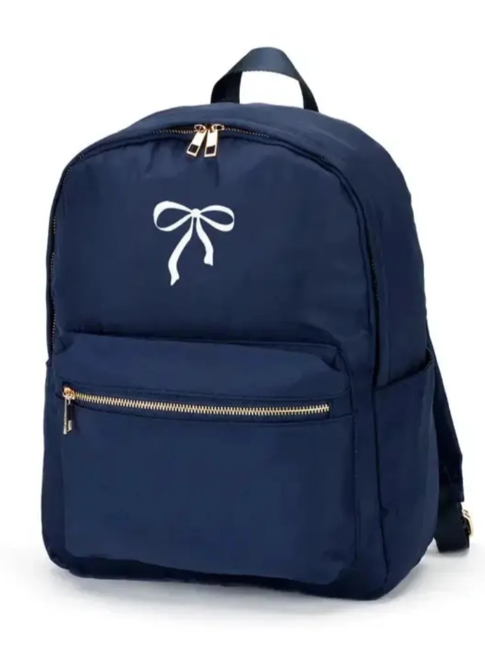 Navy Embroidered Bow Everyday Backpack